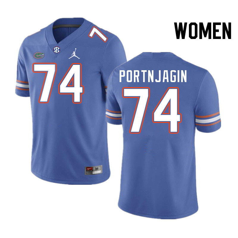 Women #74 Noel Portnjagin Florida Gators College Football Jerseys Stitched-Royal